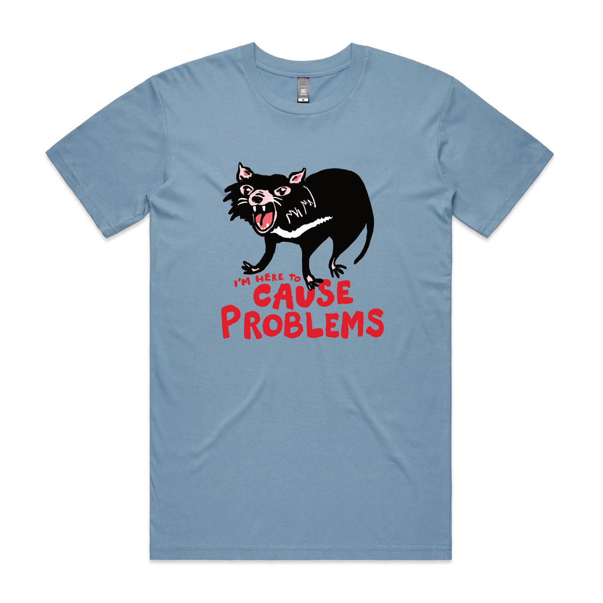 Carolina Blue unisex t-shirt with Cause Problems graphic by Lonely Kids Club