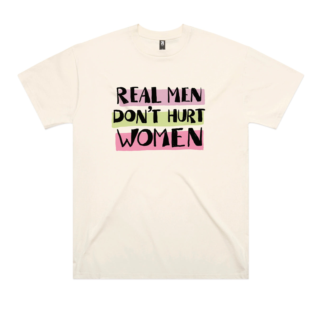 Ecru oversized t-shirt with Real Men graphic by Lonely Kids Club