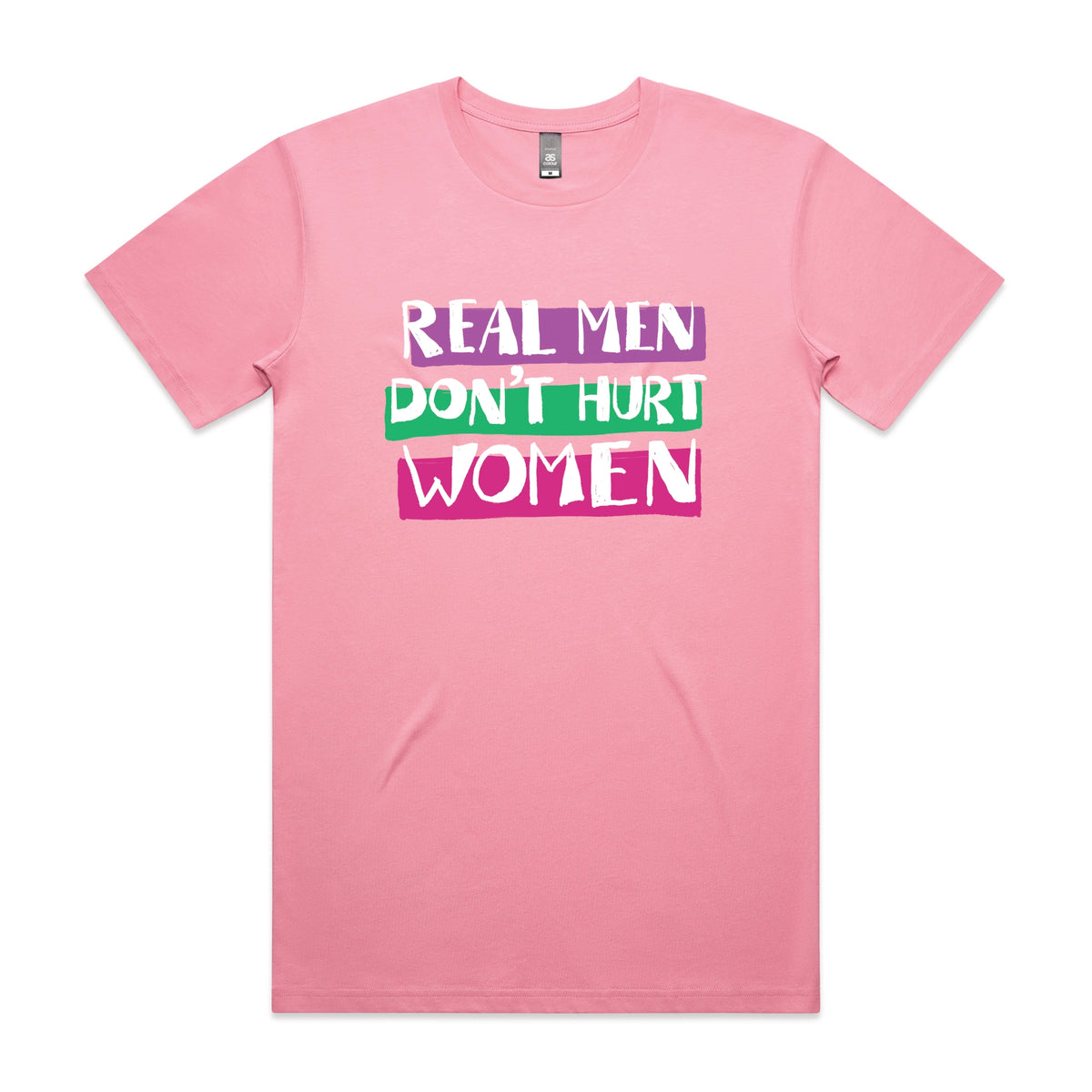 Bubblegum unisex t-shirt with Real Men graphic by Lonely Kids Club