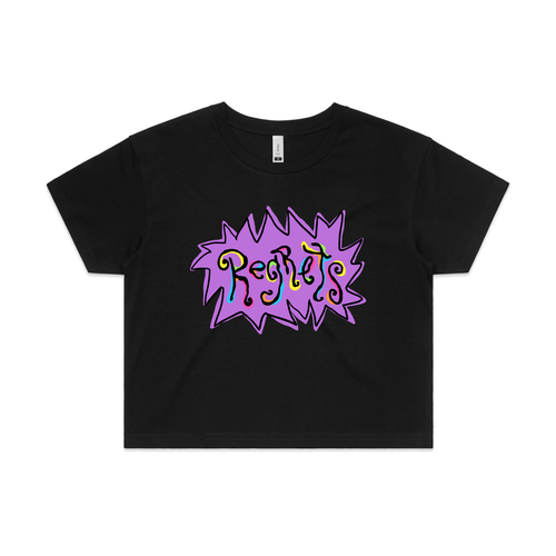 Regrets Tee by Lonely Kids Club. All clothing from our T-shirts to our shorts and hoodies are ethically made, and printed packed and shipped from Sydney.