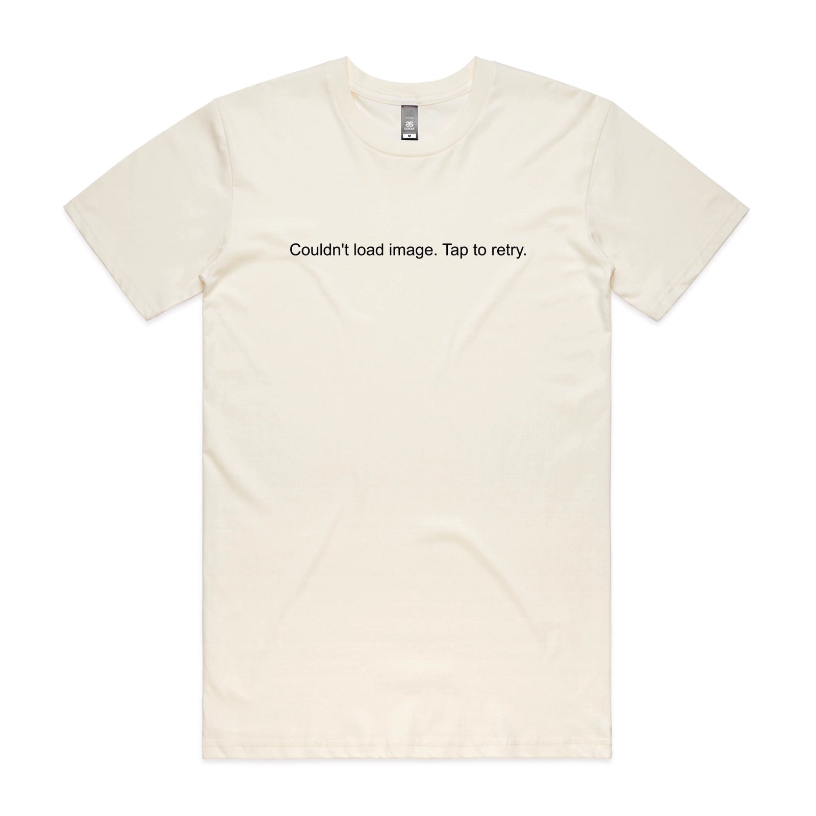 Ecru unisex t-shirt with Tap To Retry graphic by Lonely Kids Club
