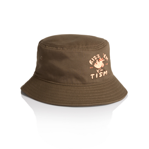 Rizz 'Em With The 'Tism Bucket Hat by Lonely Kids Club. All clothing from our T-shirts to our shorts and hoodies are ethically made, and printed packed and shipped from Sydney.