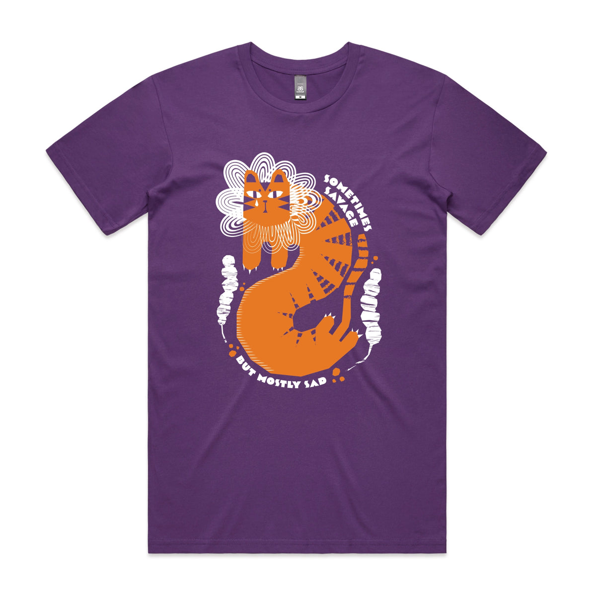 Purple unisex t-shirt with Sometimes Savage graphic by Lonely Kids Club