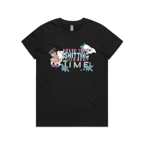 Shitting On Company Time Tee by Lonely Kids Club. All clothing from our T-shirts to our shorts and hoodies are ethically made, and printed packed and shipped from Sydney.