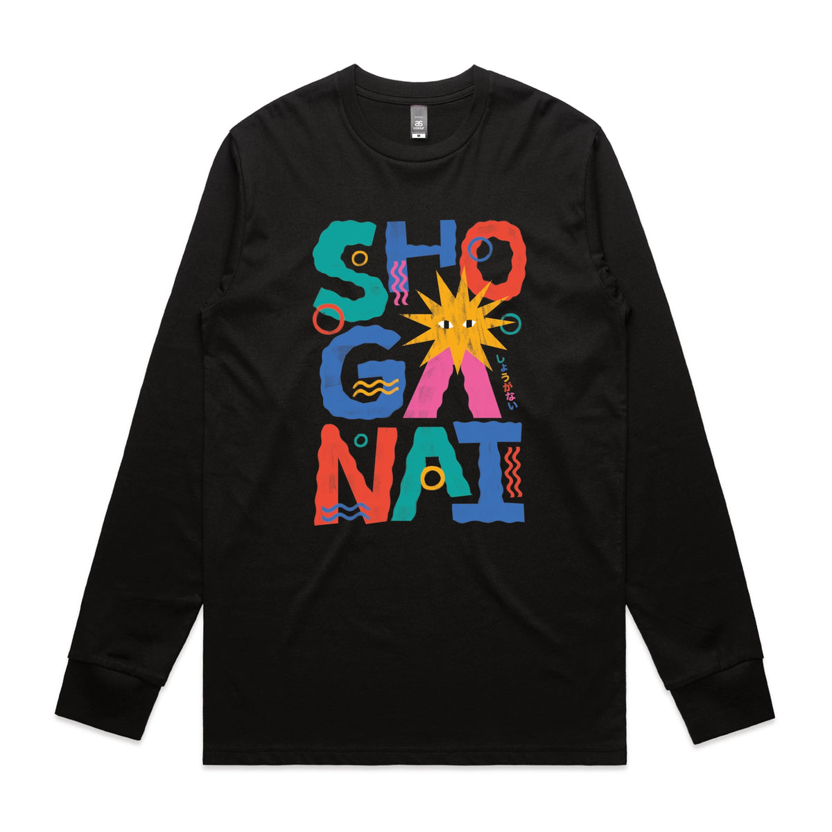 Black long sleeve t-shirt with Shoganai graphic by Lonely Kids Club