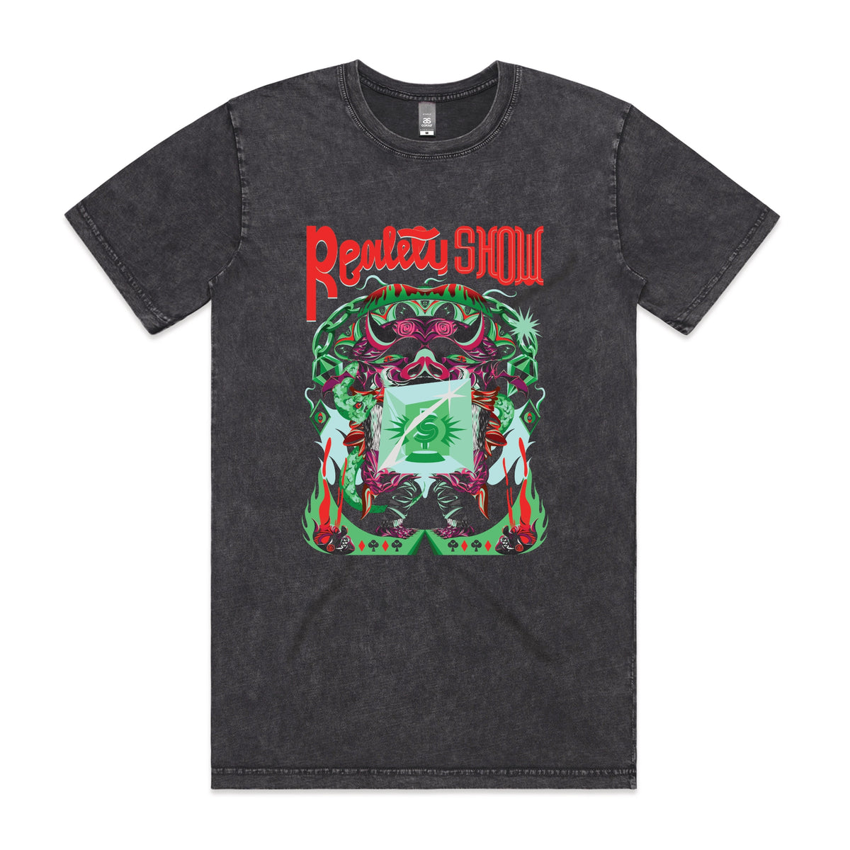 Acid Wash unisex t-shirt with Reality Show graphic by Lonely Kids Club