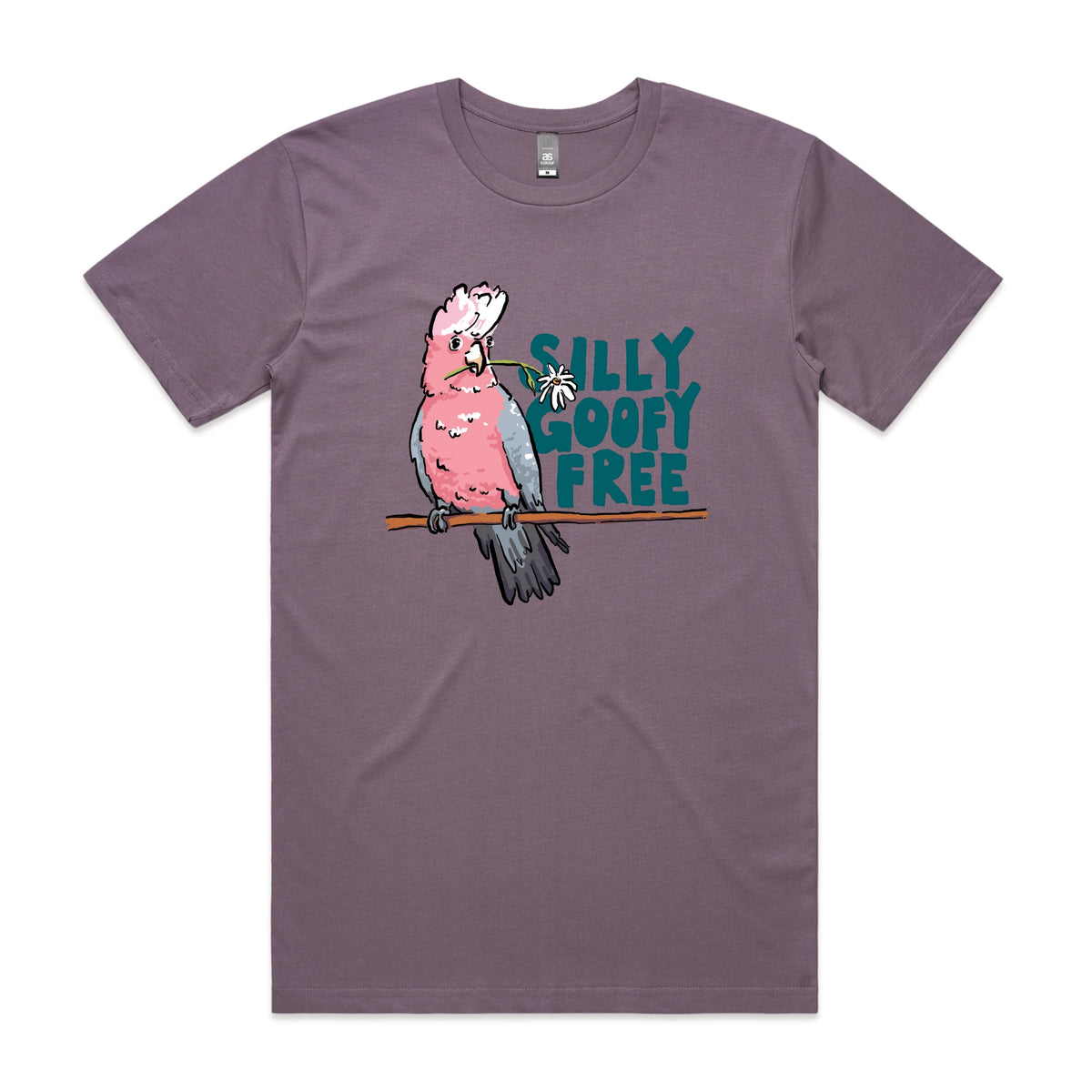 Mauve unisex t-shirt with Silly Goofy Free graphic by Lonely Kids Club