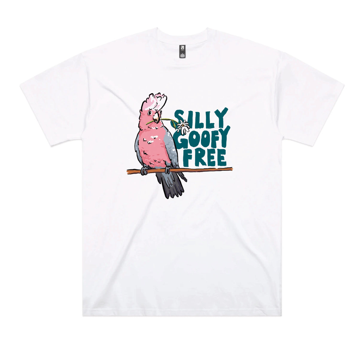 White oversized t-shirt with Silly Goofy Free graphic by Lonely Kids Club