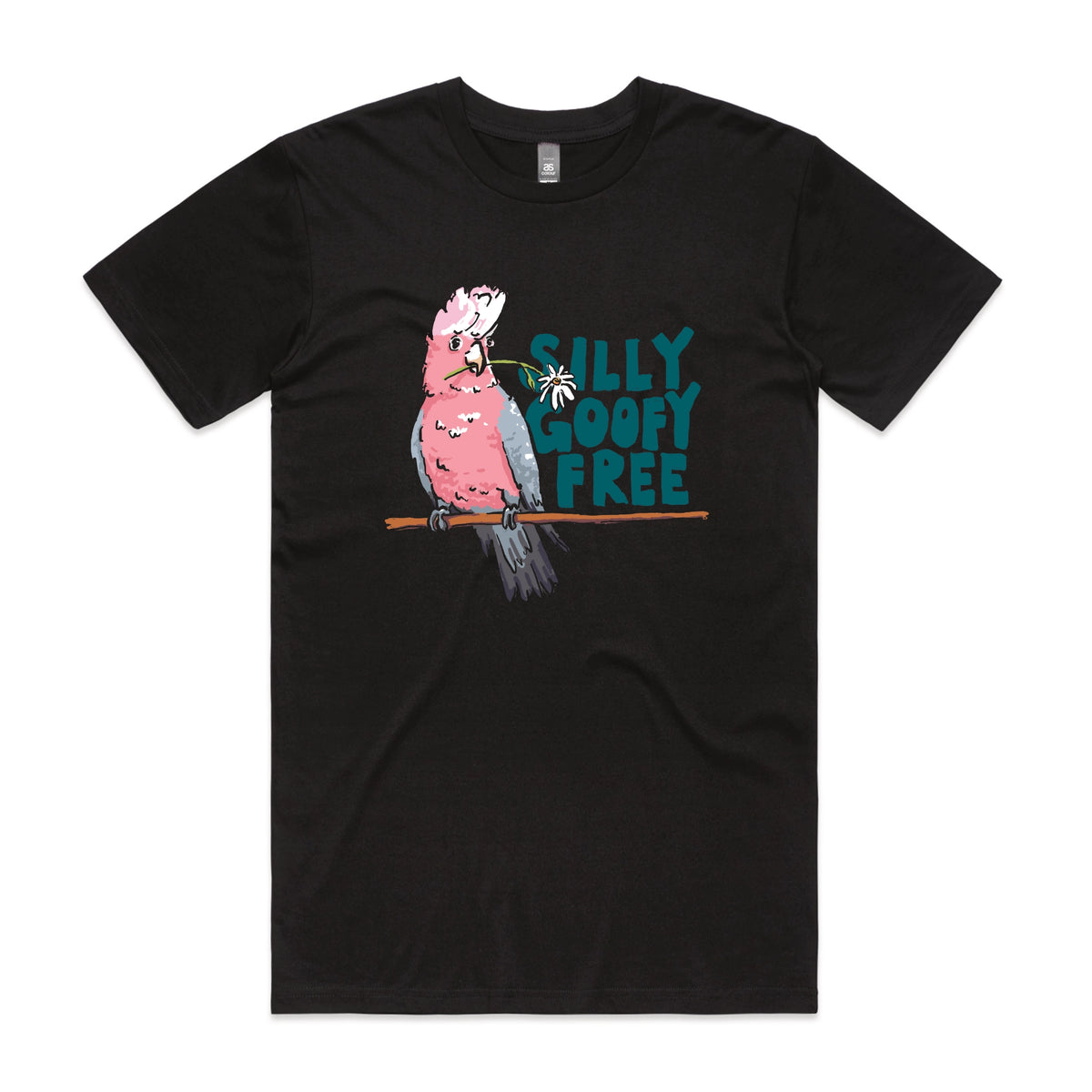 Black unisex t-shirt with Silly Goofy Free graphic by Lonely Kids Club