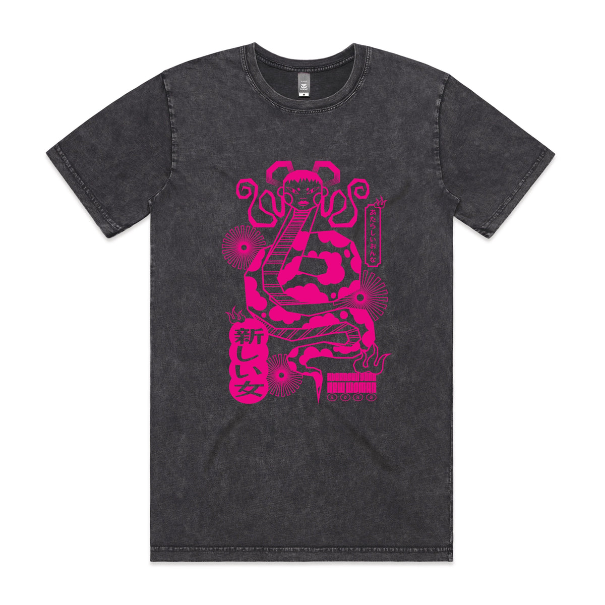 Acid Wash unisex t-shirt with Lady Snake graphic by Lonely Kids Club
