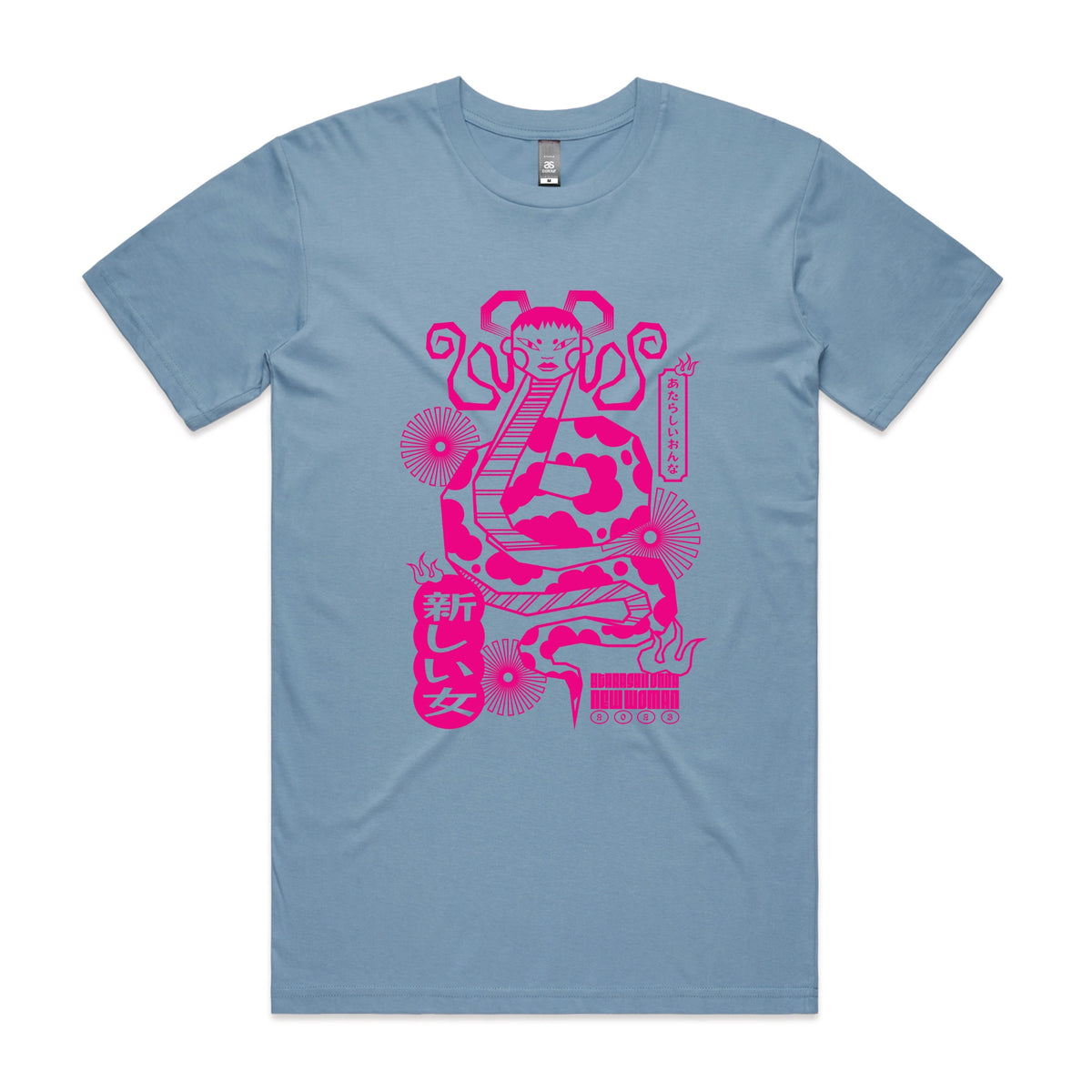 Carolina Blue unisex t-shirt with Lady Snake graphic by Lonely Kids Club
