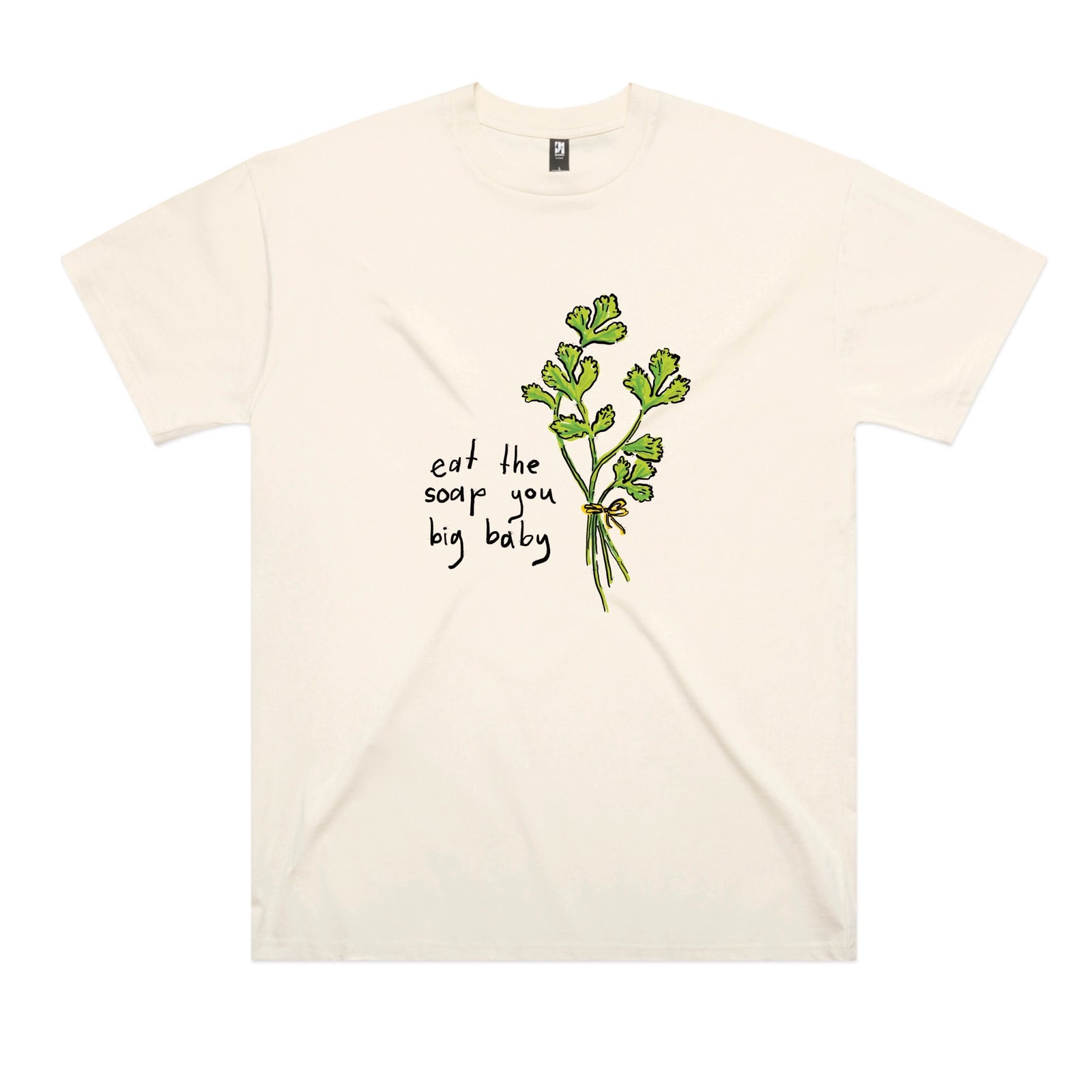 Ecru oversized t-shirt with Eat The Soap graphic by Lonely Kids Club