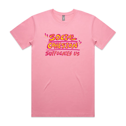Social Cohesion Tee by Lonely Kids Club. All clothing from our T-shirts to our shorts and hoodies are ethically made, and printed packed and shipped from Sydney.