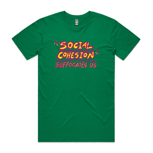 Social Cohesion Tee by Lonely Kids Club. All clothing from our T-shirts to our shorts and hoodies are ethically made, and printed packed and shipped from Sydney.