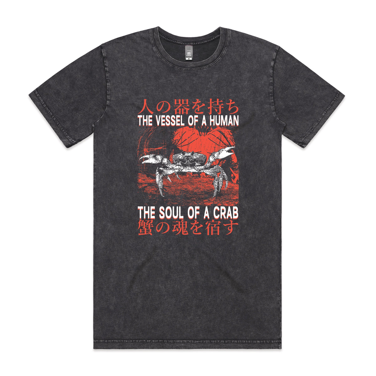 Acid Wash unisex t-shirt with Soul Of A Crab graphic by Lonely Kids Club