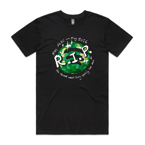 Spotify disco ball t-shirt featuring the short lived 20th anniversary app icon