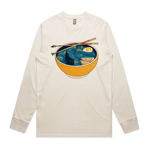 Starry Night Ramen Tee by Lonely Kids Club. All clothing from our T-shirts to our shorts and hoodies are ethically made, and printed packed and shipped from Sydney.