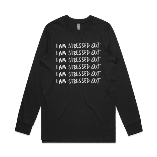 Stressed Out Tee by Lonely Kids Club. All clothing from our T-shirts to our shorts and hoodies are ethically made, and printed packed and shipped from Sydney.