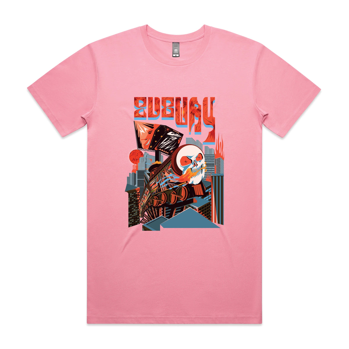 Bubblegum unisex t-shirt with Subway Goes To Hell graphic by Lonely Kids Club