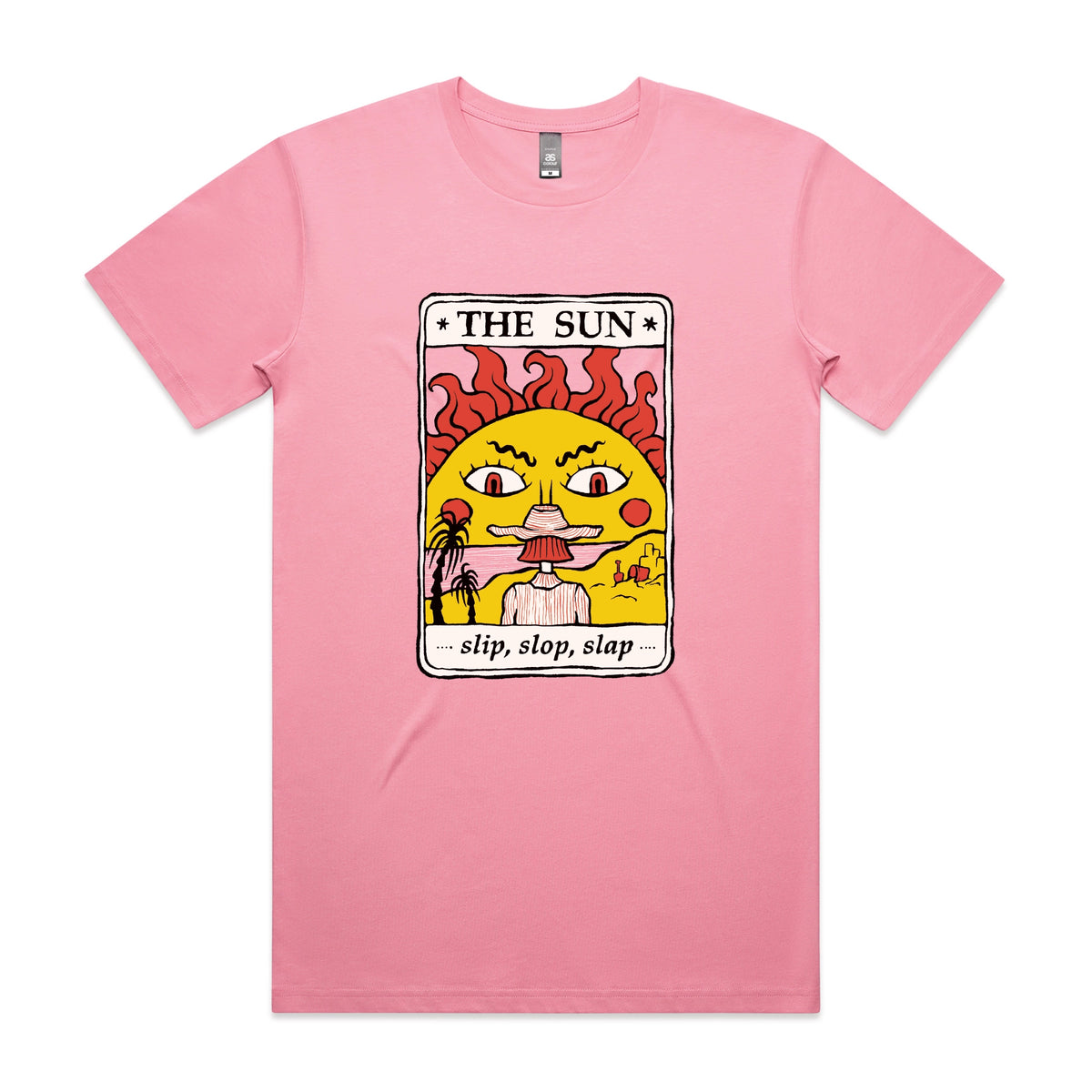 Bubblegum unisex t-shirt with The Sun Tarot graphic by Lonely Kids Club