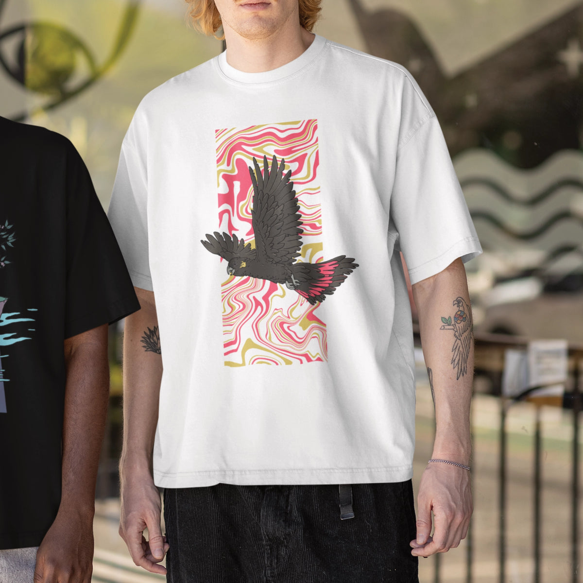 Black Cockatoo Swirl Tee | Lonely Kids Club Australia