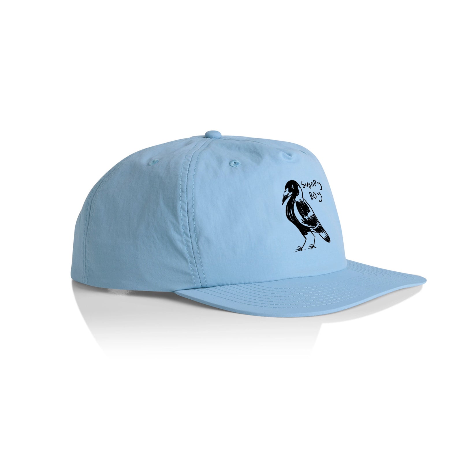 Carolina Blue active cap with Swoopy Boy Hat graphic by Lonely Kids Club