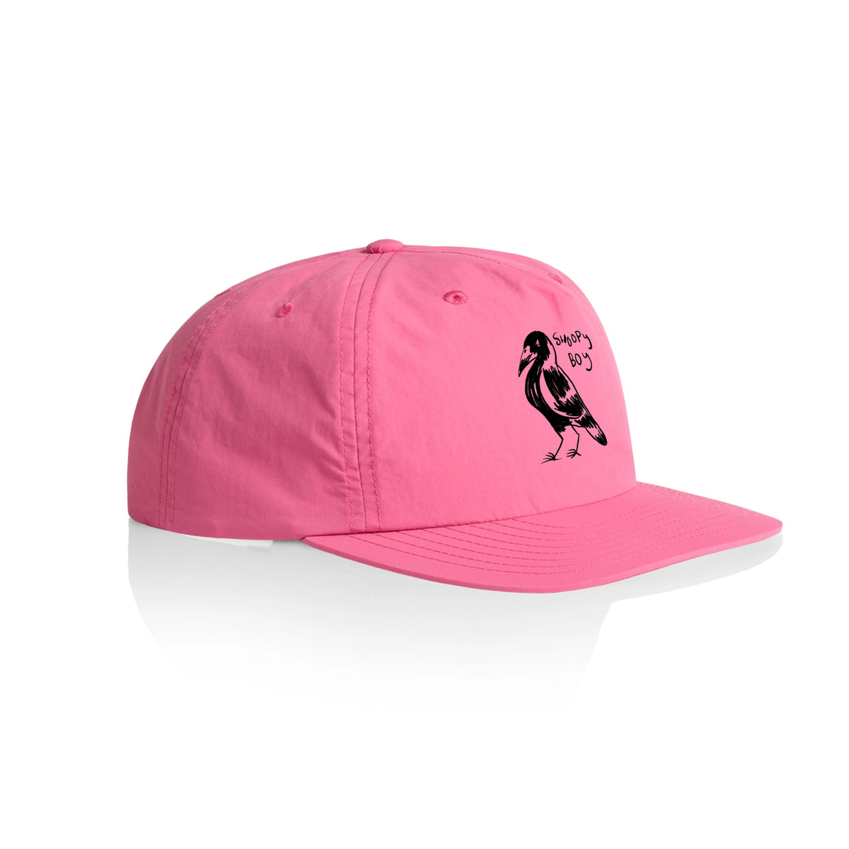 Bubblegum active cap with Swoopy Boy Hat graphic by Lonely Kids Club