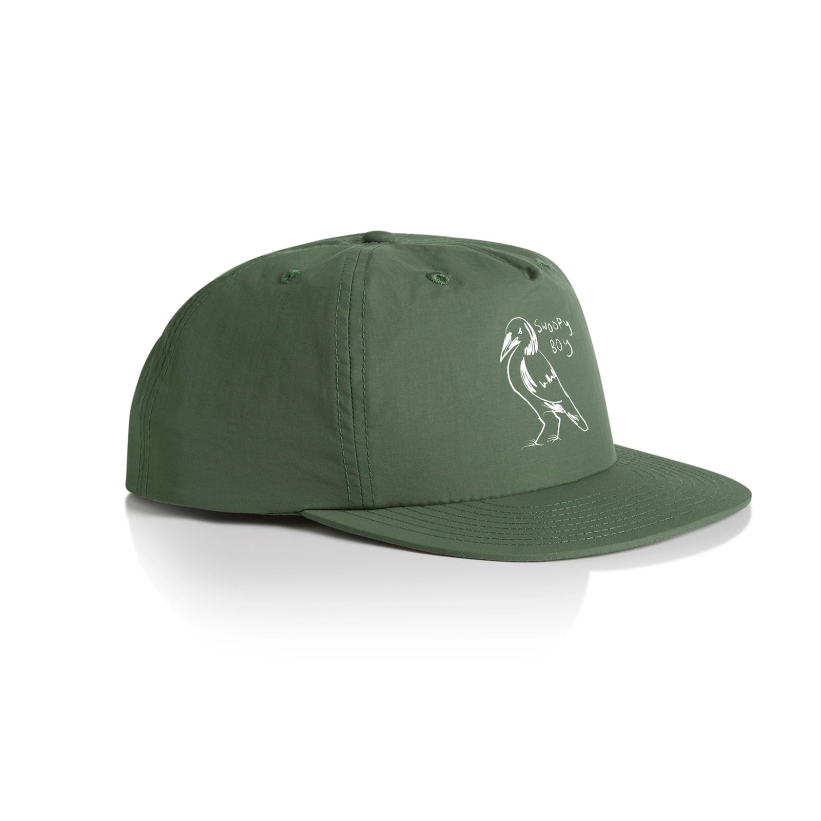 Army active cap with Swoopy Boy Hat graphic by Lonely Kids Club