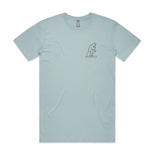 Think Less Tee by Lonely Kids Club. All clothing from our T-shirts to our shorts and hoodies are ethically made, and printed packed and shipped from Sydney.