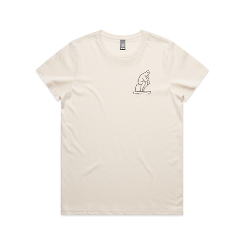 Think Less Tee by Lonely Kids Club. All clothing from our T-shirts to our shorts and hoodies are ethically made, and printed packed and shipped from Sydney.