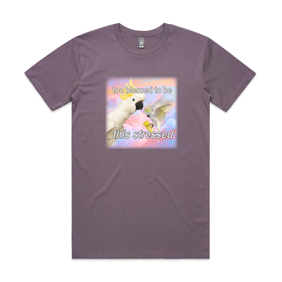 Too Blessed Tee by Lonely Kids Club. All clothing from our T-shirts to our shorts and hoodies are ethically made, and printed packed and shipped from Sydney.