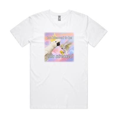Too Blessed Tee by Lonely Kids Club. All clothing from our T-shirts to our shorts and hoodies are ethically made, and printed packed and shipped from Sydney.