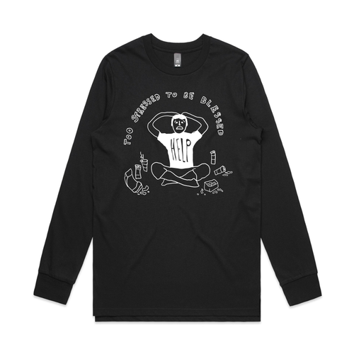 Too Stressed To Be Blessed Tee by Lonely Kids Club. All clothing from our T-shirts to our shorts and hoodies are ethically made, and printed packed and shipped from Sydney.