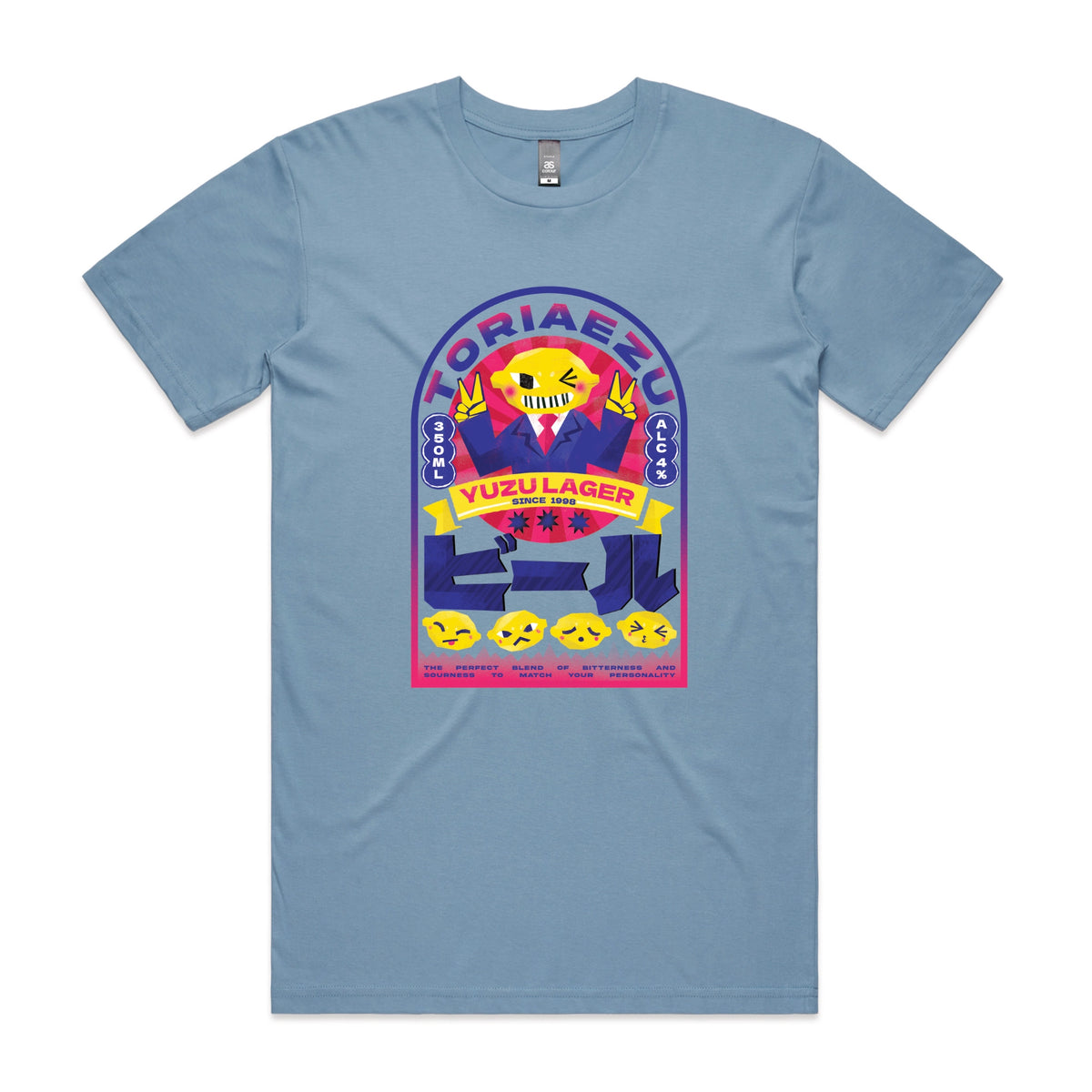 Carolina Blue unisex t-shirt with Toriaezu graphic by Lonely Kids Club
