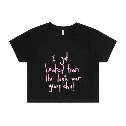 Toxic Mum Group Chat Tee by Lonely Kids Club. All clothing from our T-shirts to our shorts and hoodies are ethically made, and printed packed and shipped from Sydney.