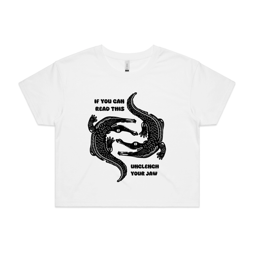 Unclench Your Jaw Tee by Lonely Kids Club. All clothing from our T-shirts to our shorts and hoodies are ethically made, and printed packed and shipped from Sydney.