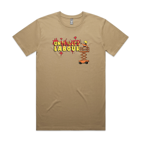 Unvalued Labour Tee by Lonely Kids Club. All clothing from our T-shirts to our shorts and hoodies are ethically made, and printed packed and shipped from Sydney.