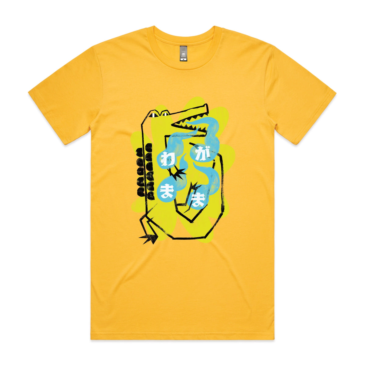 Yellow unisex t-shirt with Wagamama graphic by Lonely Kids Club