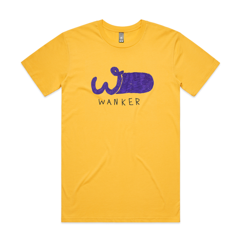 Wanker Tee by Lonely Kids Club. All clothing from our T-shirts to our shorts and hoodies are ethically made, and printed packed and shipped from Sydney.