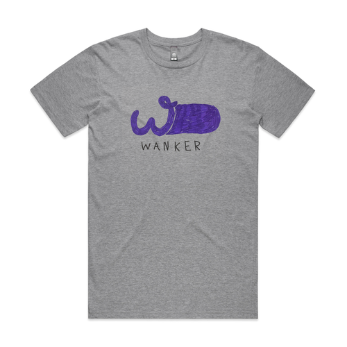 Wanker Tee by Lonely Kids Club. All clothing from our T-shirts to our shorts and hoodies are ethically made, and printed packed and shipped from Sydney.