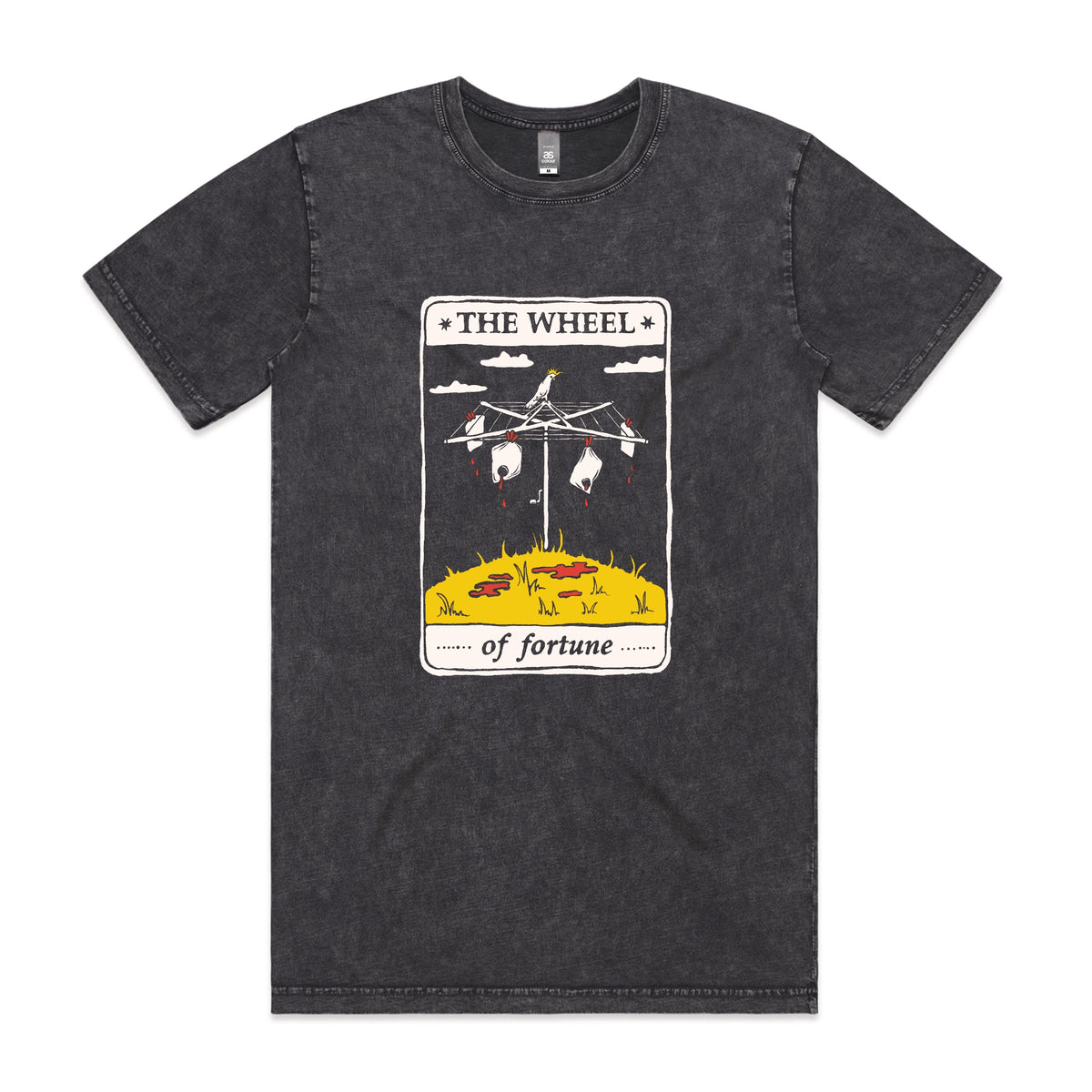 Acid Wash unisex t-shirt with The Wheel Tarot graphic by Lonely Kids Club