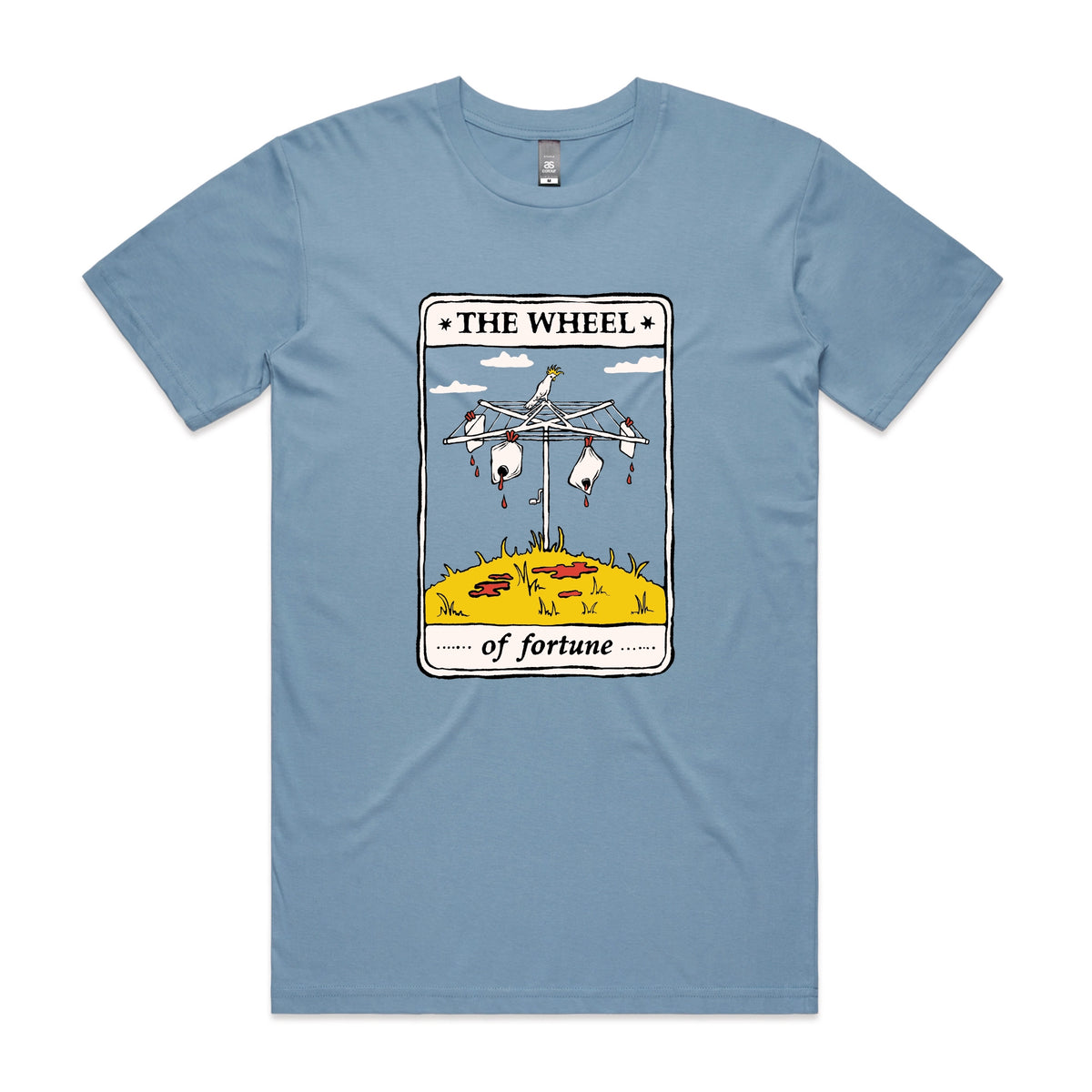 Carolina Blue unisex t-shirt with The Wheel Tarot graphic by Lonely Kids Club
