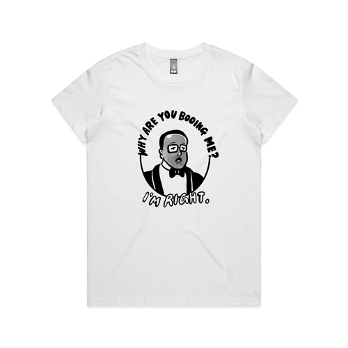 Why Are You Booing Me Tee by Lonely Kids Club. All clothing from our T-shirts to our shorts and hoodies are ethically made, and printed packed and shipped from Sydney.