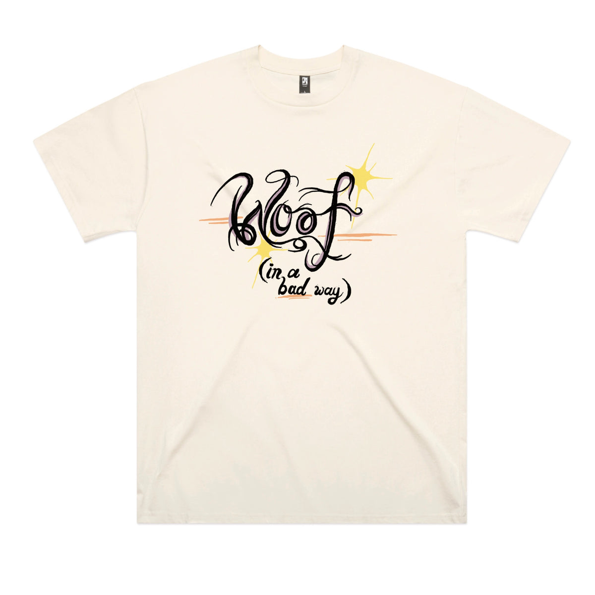 Ecru oversized t-shirt with Woof graphic by Lonely Kids Club