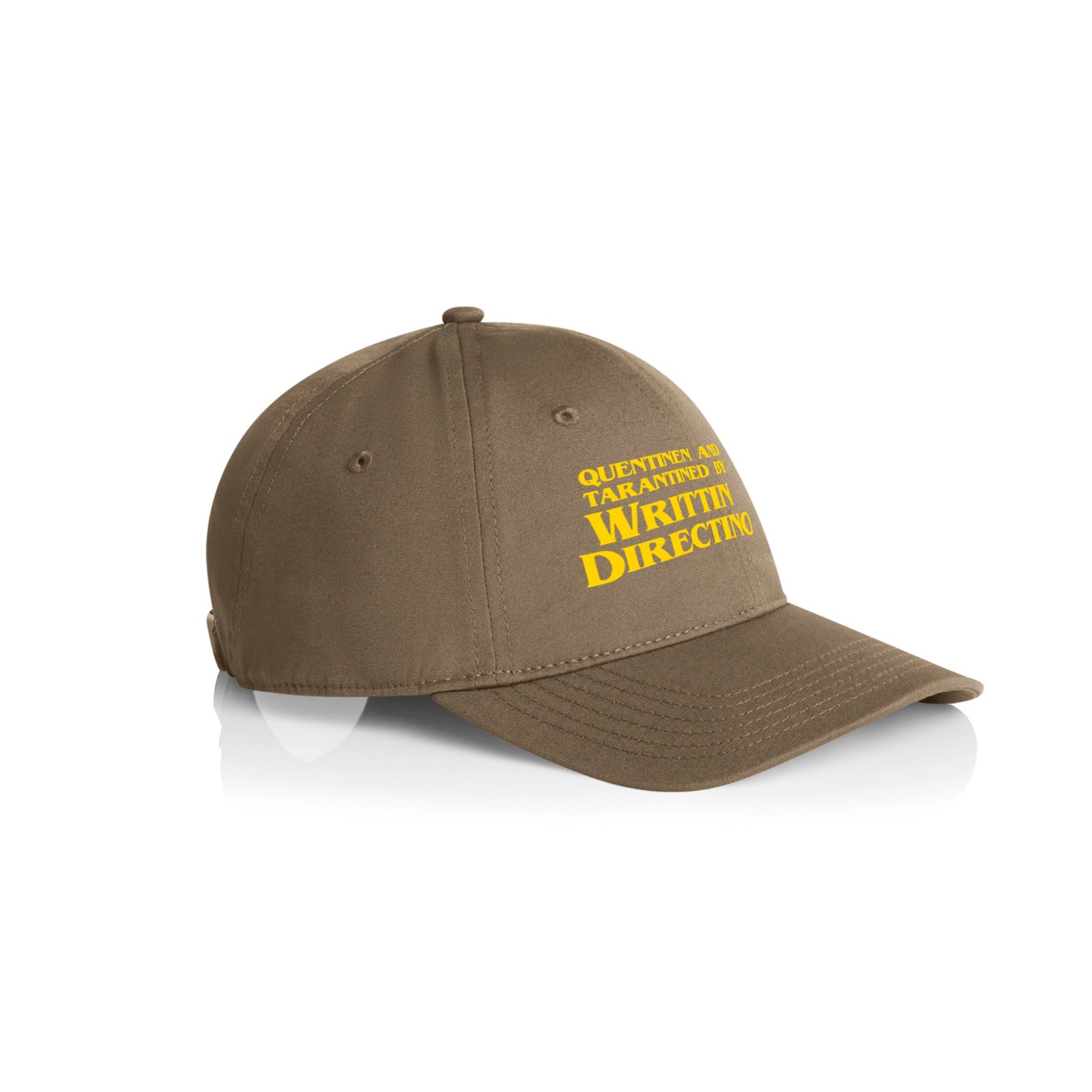 Walnut classic cap with Writtin Directino Hat graphic by Lonely Kids Club