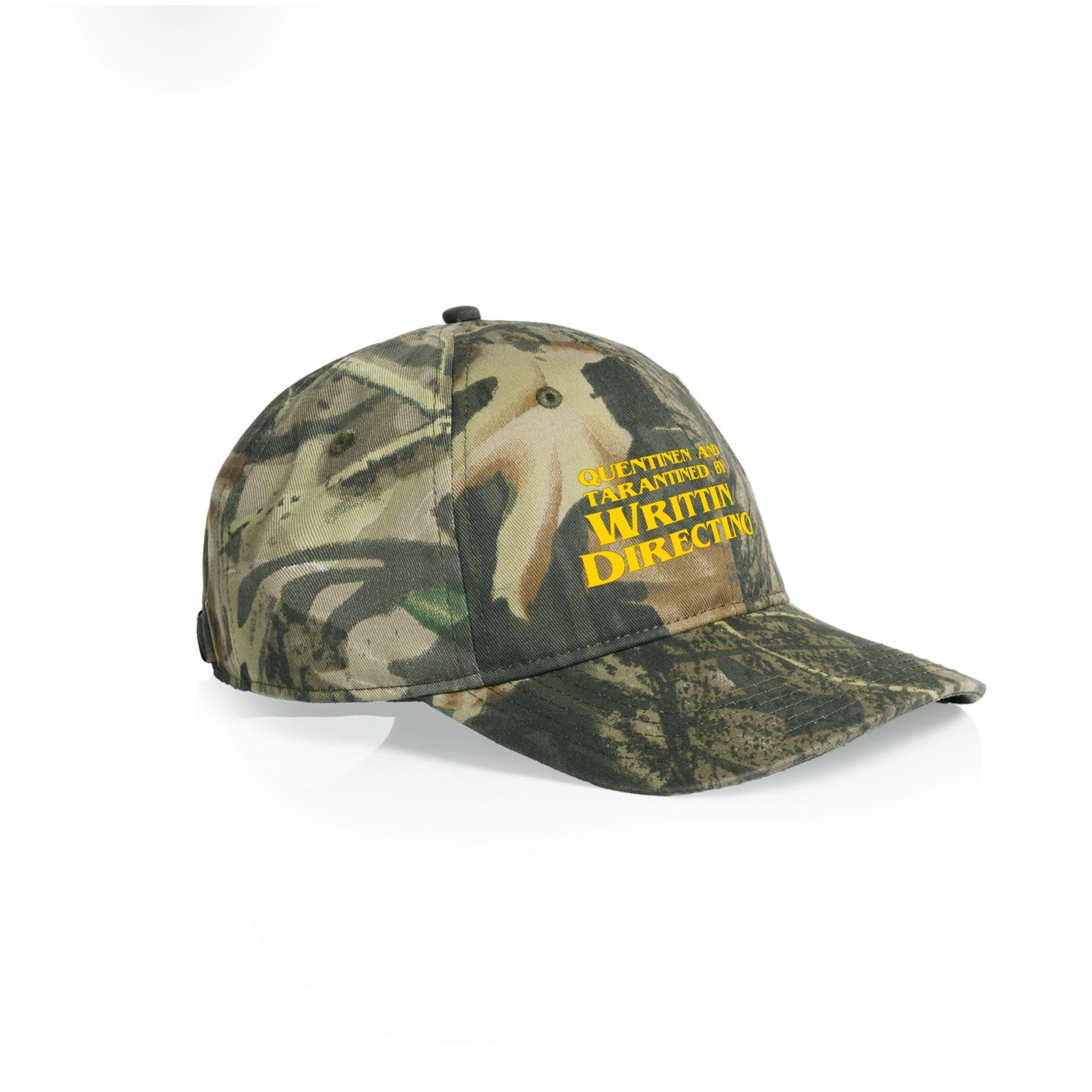 Camouflage classic cap with Writtin Directino Hat graphic by Lonely Kids Club