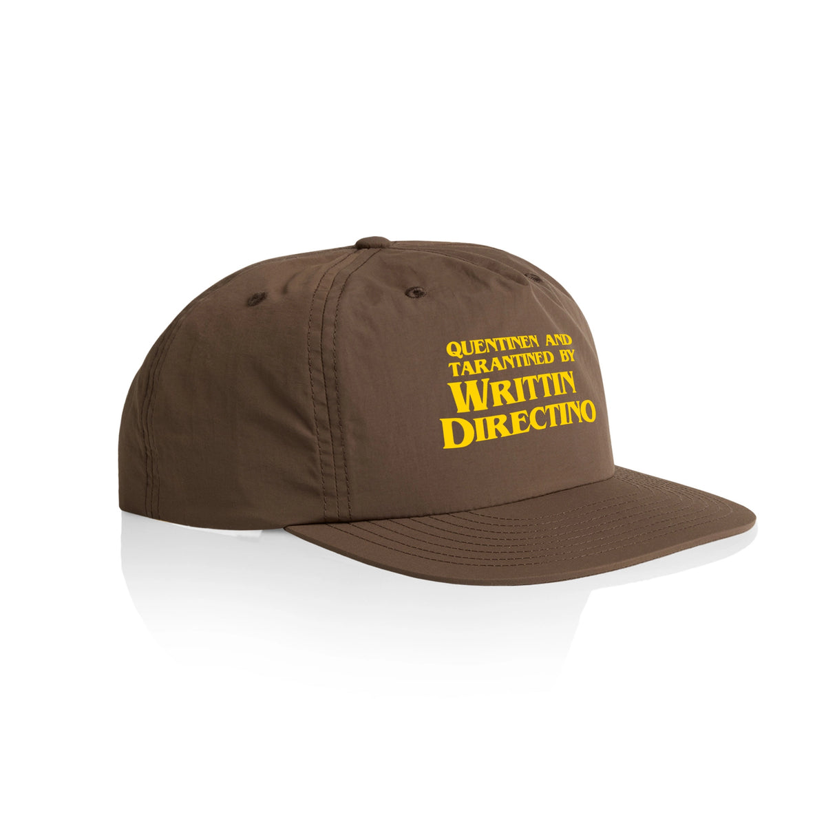 Walnut active cap with Writtin Directino Hat graphic by Lonely Kids Club