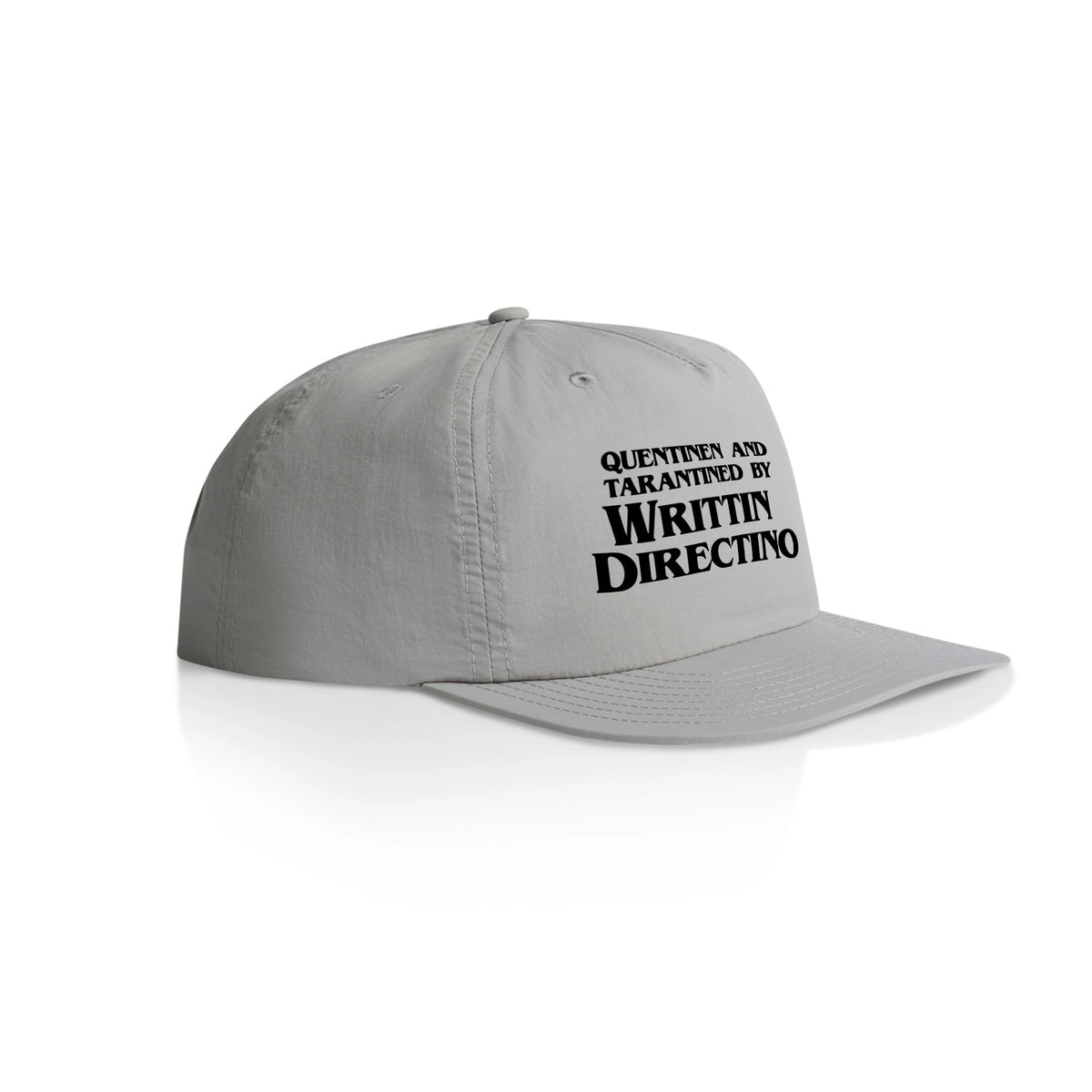 Grey active cap with Writtin Directino Hat graphic by Lonely Kids Club