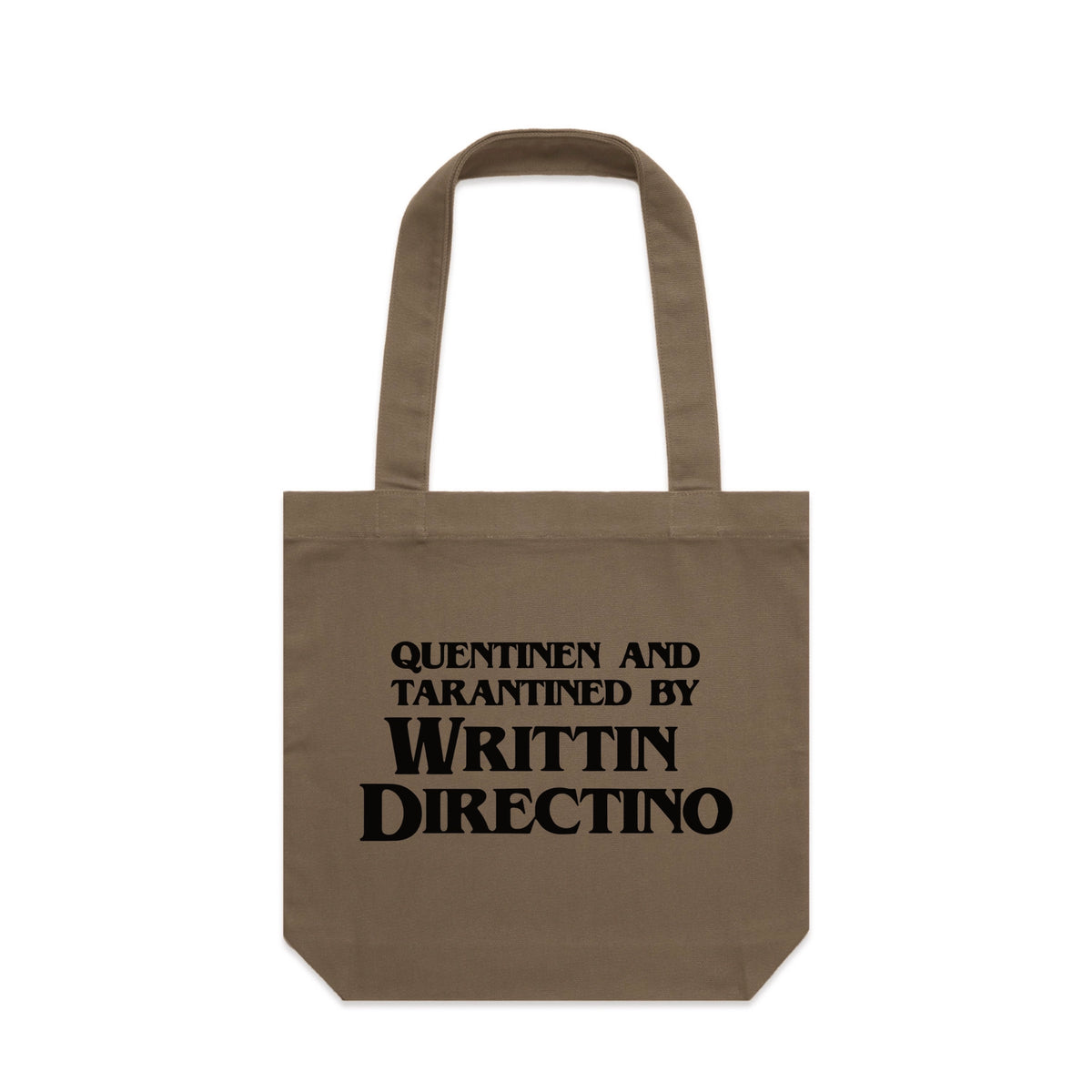 Walnut carrie tote with Writtin Directino design from Lonely Kids Club