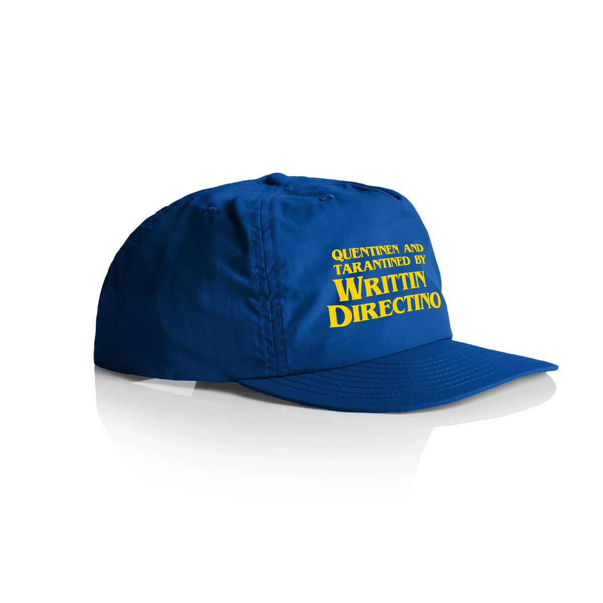 Royal Blue active cap with Writtin Directino Hat graphic by Lonely Kids Club